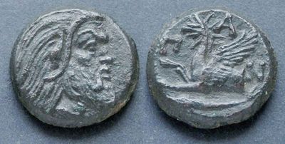 Боспор Киммерийский, Пантикапей, 310-304/3 годы до Р.Х., АЕ20. АЕ, вес 7.32 гр., диаметр 20 мм. 