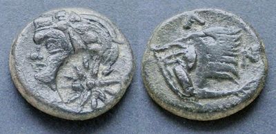Боспор Киммерийский, Пантикапей, 304-250 годы до Р.Х., АЕ20. АЕ, вес 5.87 гр., диаметр 20 мм. 