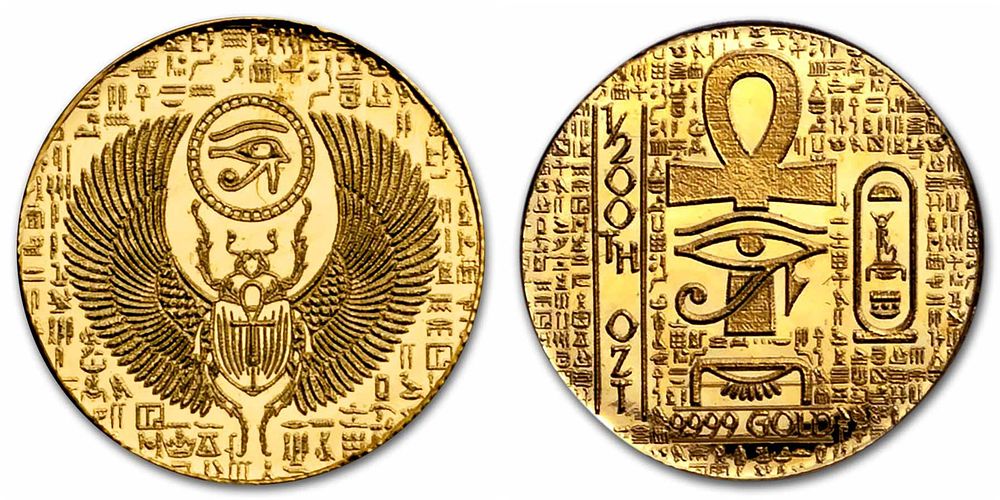 Pure gold medal 9999 Egyptian scarab, with an amazing design.... Medal Details: 
This 1/200 