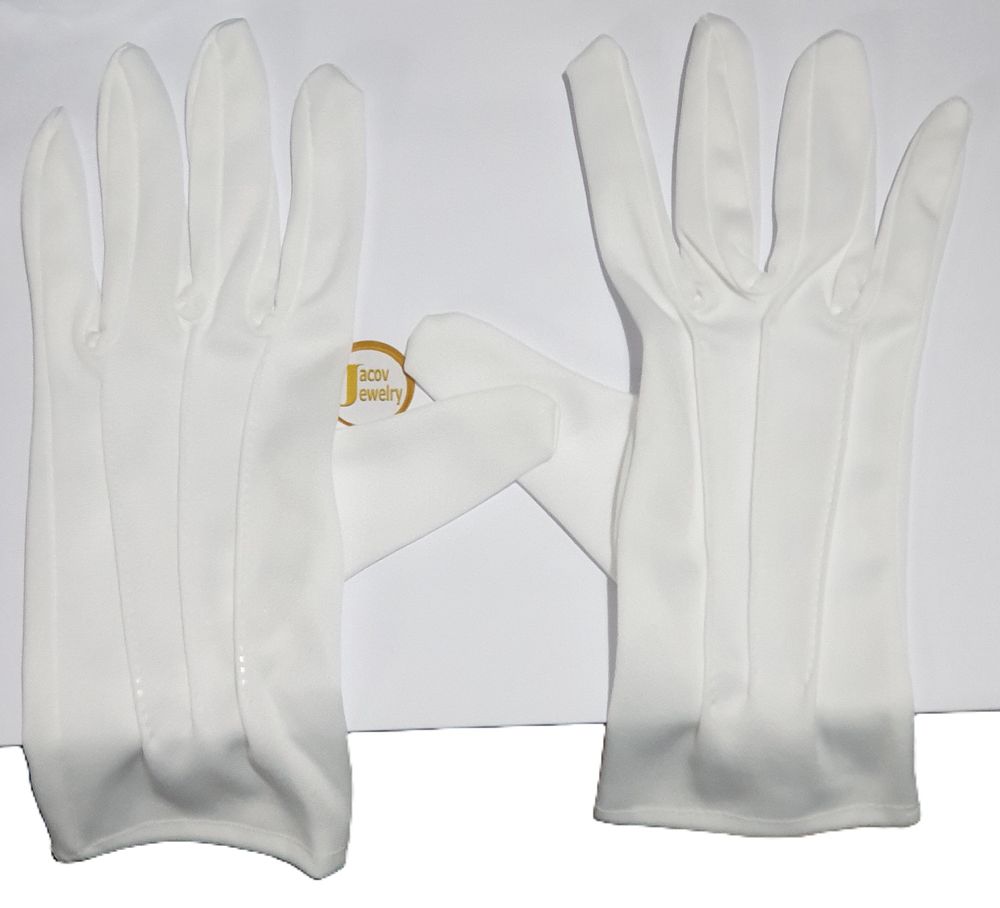 A pair of new white gloves for examining gold, coins, 
and more.... *A pair of delicate work 