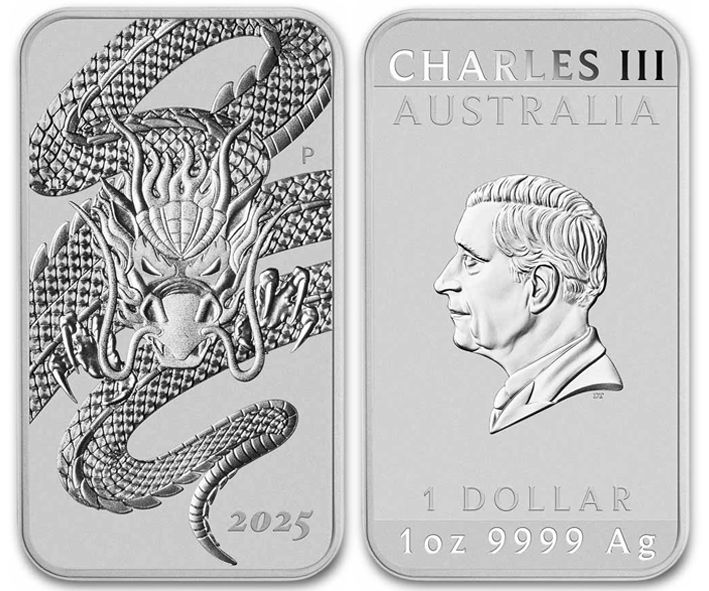 1 oz Chinese Dragon 9999 Pure Silver Bar New 
Collectibles with a stunning design. (Limited Edition)