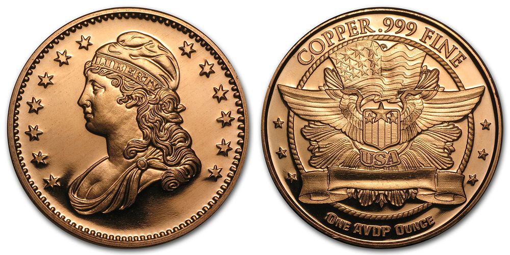 מדליה נחושת טהורה 999 ראש של ליידי ליברטי אונקיה.... מדינה: 
ארה"ב 
מתכת: 
נחושת 
טוהר: 