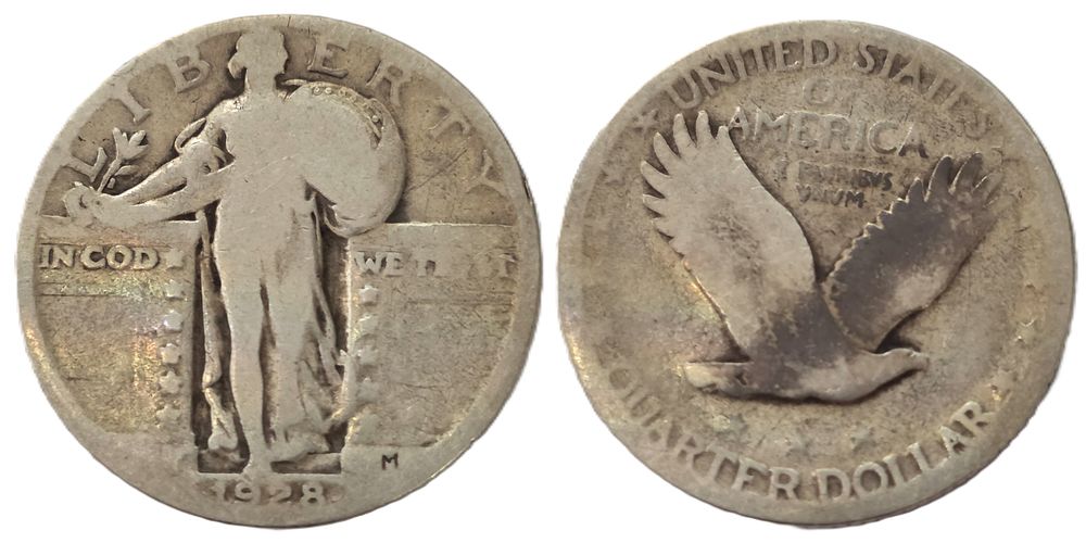 1928 Standing Liberty Quarter 900 Fine Silver Coin
(Collectible Coin). Year of Issue: 1928 