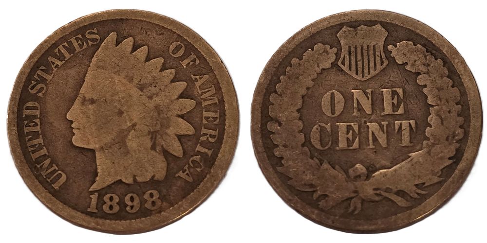 מטבע סנט ראש אינדיאני חום (אספנות מטבע מעל 126 שנה). מדינה: 
ארה"ב 
שנה: 
1898 
מתכת: 
