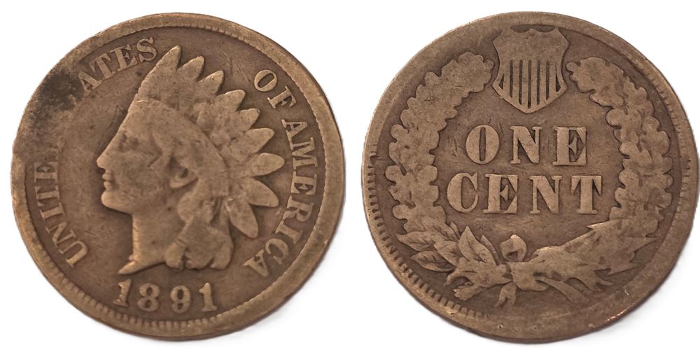 מטבע סנט ראש אינדיאני חום (אספנות מטבע מעל 133 שנה). מדינה: 
ארה"ב 
שנה: 
1891 
מתכת: 
