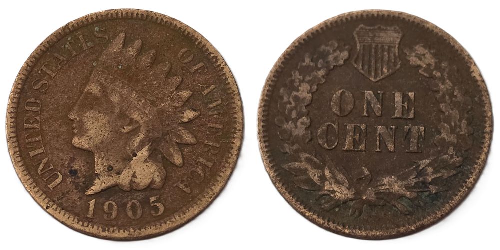 מטבע סנט ראש אינדיאני חום (אספנות מטבע מעל 119 שנה). מדינה: 
ארה"ב 
שנה: 
1905 
מתכת: 
