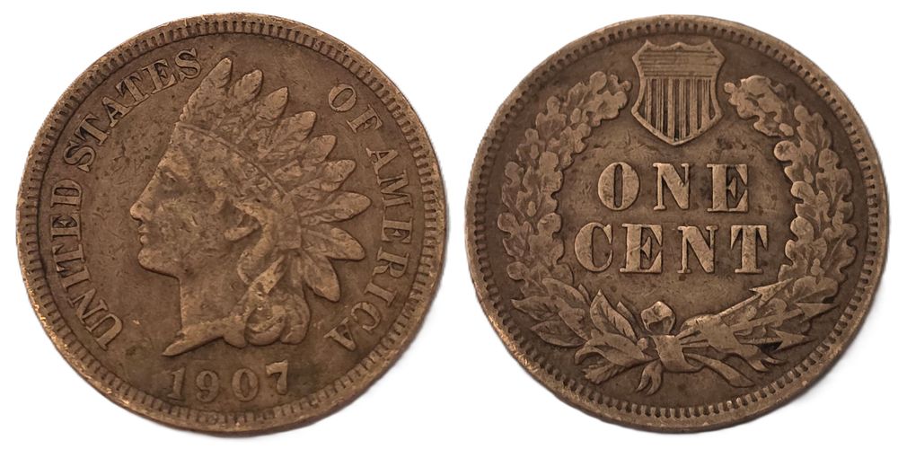 מטבע סנט ראש אינדיאני חום (אספנות מטבע מעל 117 שנה). מדינה: 
ארה"ב 
שנה: 
1907 
מתכת: 
