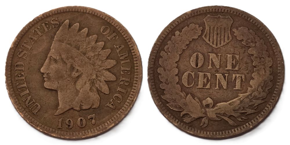 מטבע סנט ראש אינדיאני חום (אספנות מטבע מעל 117 שנה). מדינה: 
ארה"ב 
שנה: 
1907 
מתכת: 
