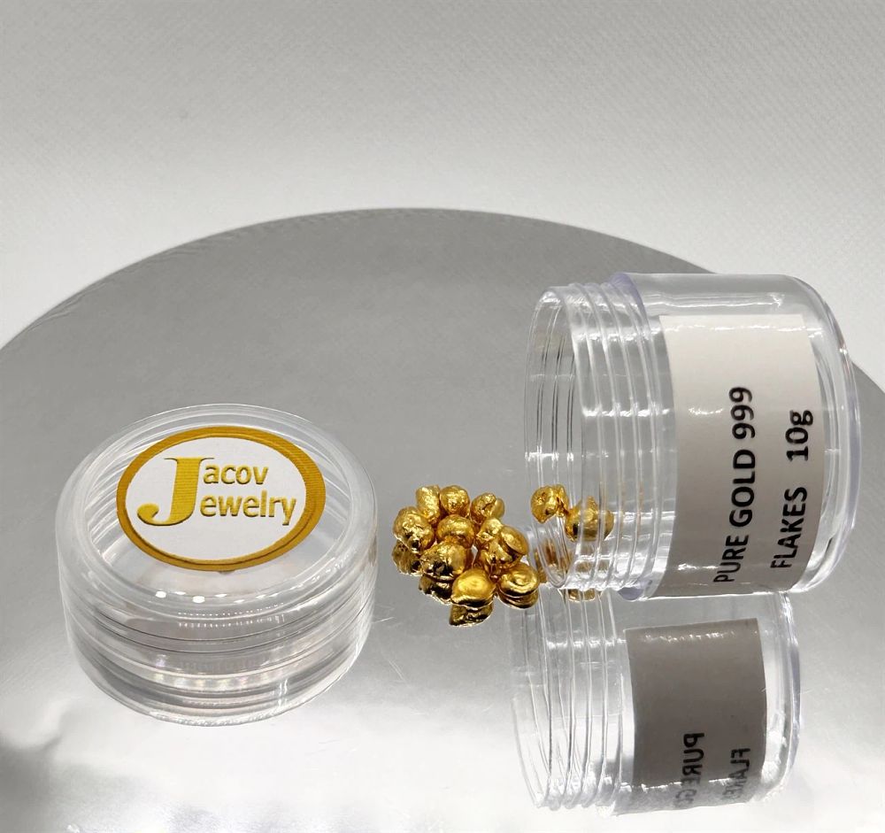 Pure gold grains, 10 grams.... ‏. *A bottle containing 10 grams of pure gold granules 
The item 