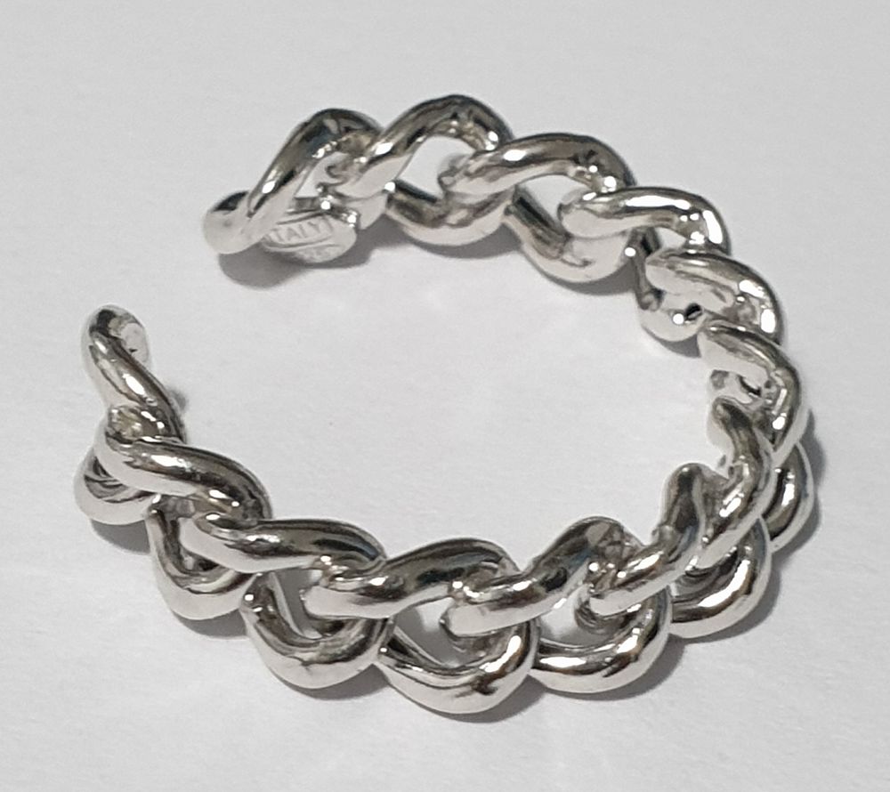 Open ring gourmet model in silver 925 new.... Silver metal 
Purity: 925 
Gourmet links 
