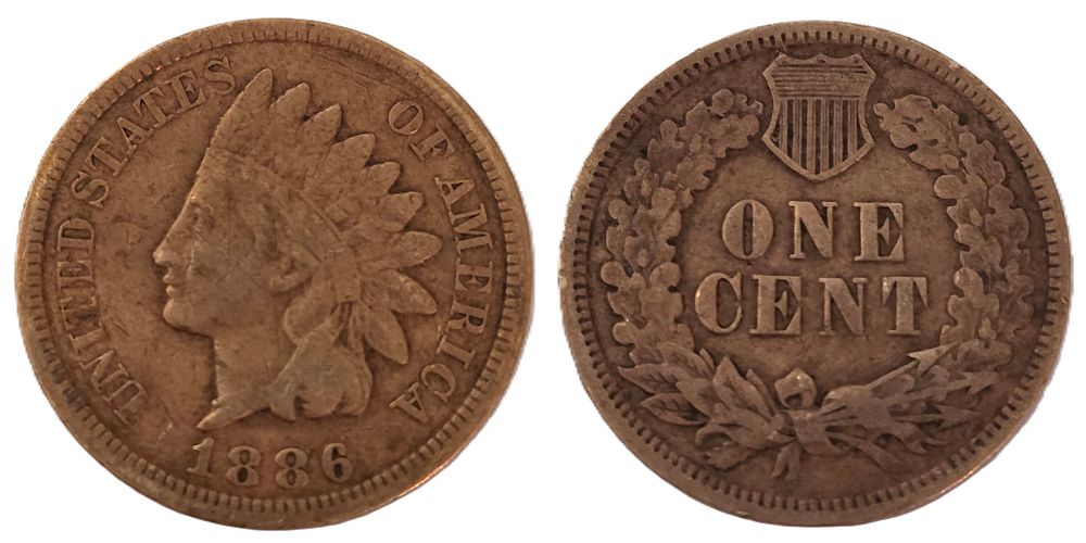 מטבע סנט ראש אינדיאני חום (אספנות מטבע מעל 139 שנה). מדינה: 
ארה"ב 
שנה: 
1886 
מתכת: 
