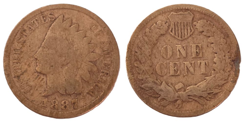 מטבע סנט ראש אינדיאני חום (אספנות מטבע מעל 138 שנה). מדינה: 
ארה"ב 
שנה: 
1887 
מתכת: 
