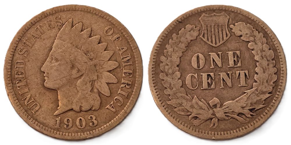 מטבע סנט ראש אינדיאני חום (אספנות מטבע מעל 122 שנה). מדינה: 
ארה"ב 
שנה: 
1903 
מתכת: 
