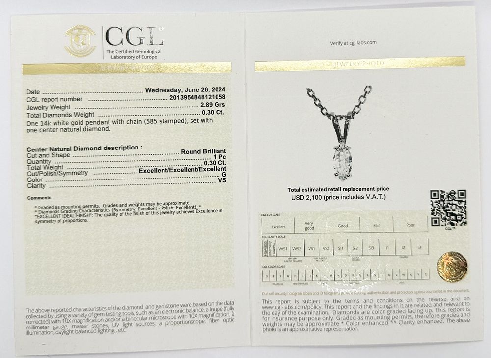 שרשרת ותליון חדשים דגם מרקיזה משובץ יהלום טבעי 
בזהב לבן 14K מרקיזה סגנון וינטג' עדינה ומלאת 