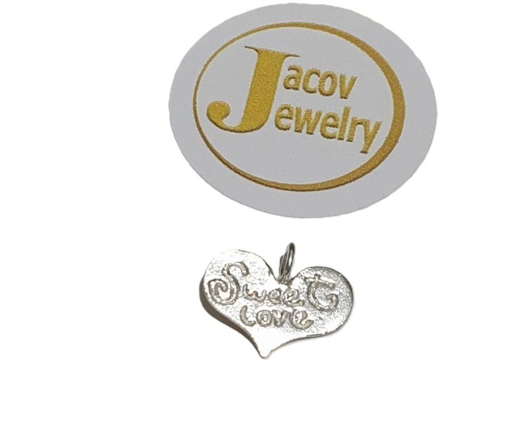 תליון לב עם הכתוב אהבה מתוקה כסף 925 חדש.... *לב עם הכתוב אהבה מתוקה. 
מתכת כסף 
טוהר: 
