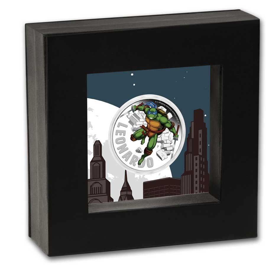 Pure Silver Coin 9999 Teenage Mutant Ninja Turtles Leonardo, 1 Dollar Tuvalu Australia, 
Year 
