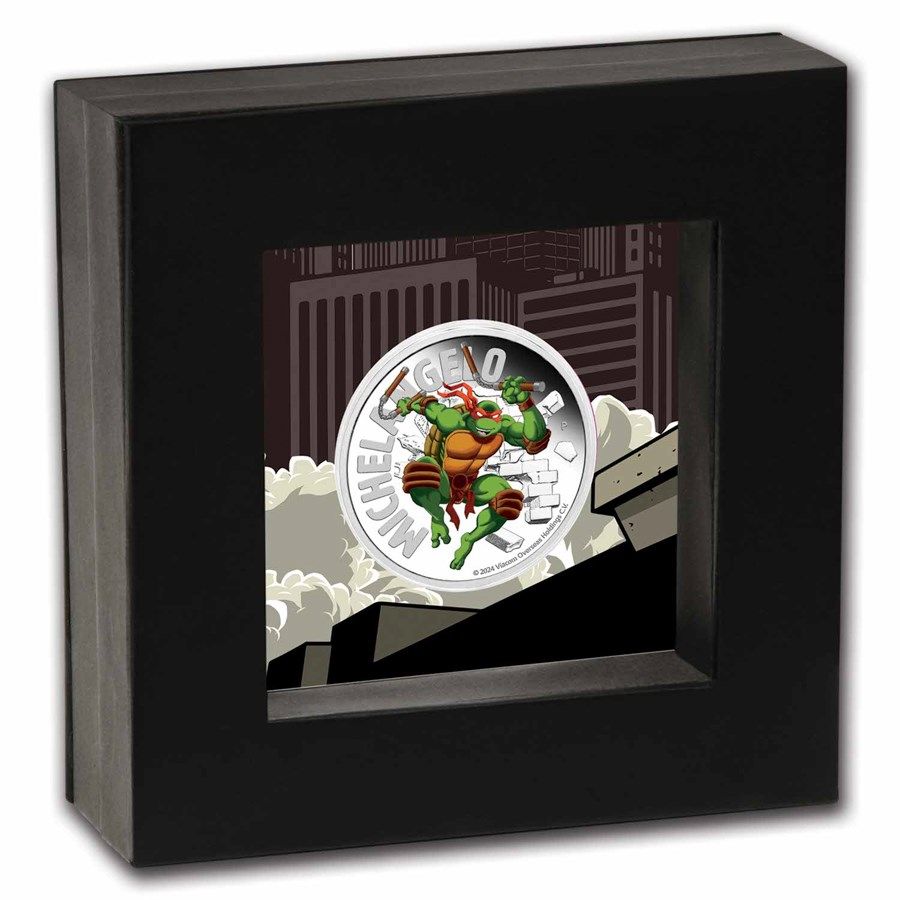 9999 Pure Silver Coin Teenage Mutant Ninja Turtles Michelangelo, 
1 Dollar Tuvalu Australia 