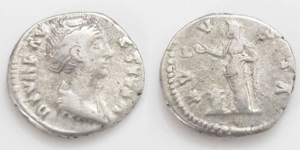 Rare Ancient Silver Coin Ania Galeria Faustina Augusta Roman Caesar Denarius (100 AD-175 AD) 