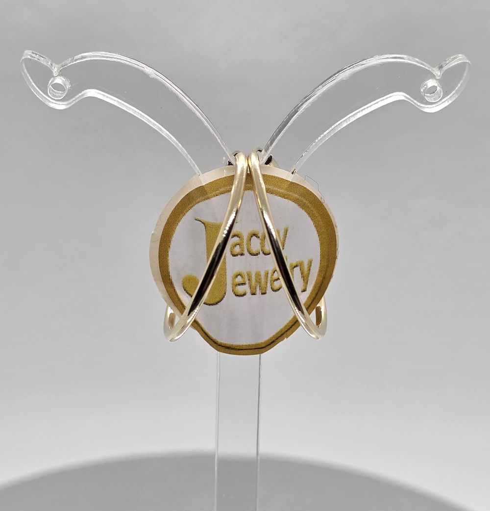 A pair of flexible hollow hoop earrings, diameter 25 mm, 
in 14K yellow gold, new.... Pair of 