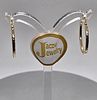 A pair of diamond-cut hoop earrings, diameter 25 mm, 
in 14K yellow gold, new.... Pair of 14K Изображение - 1