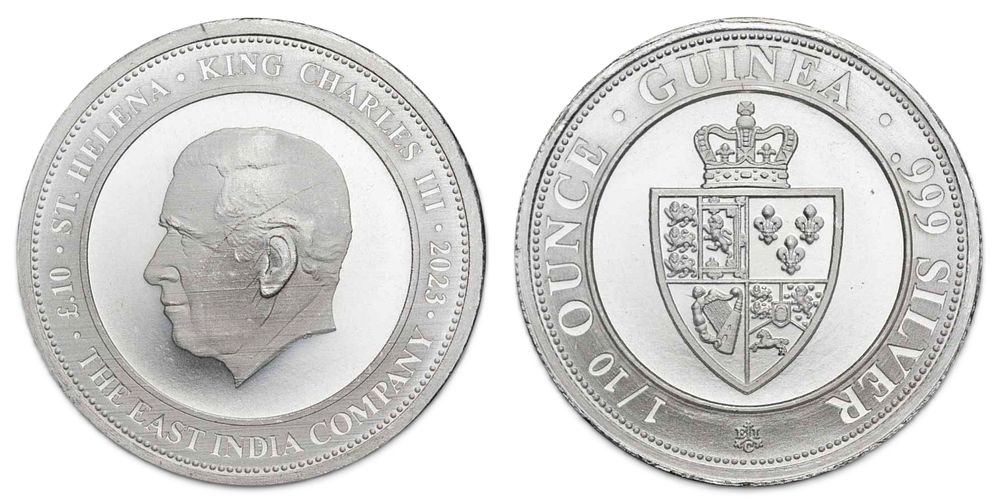 2023 New 999 fine silver coin from Great Britain, 
Saint Helena, 1/10 ounce. Country: British 