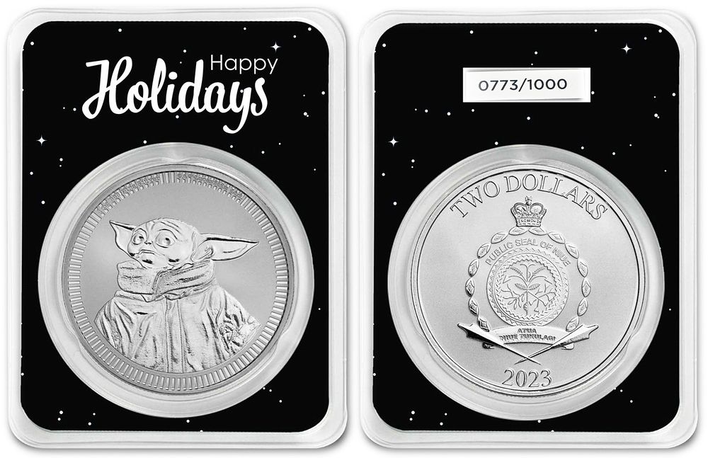 999 Pure Silver Coin Baby Yoda, 
2 New Zealand Dollars, Year 2023 New.... 
(Coming in 