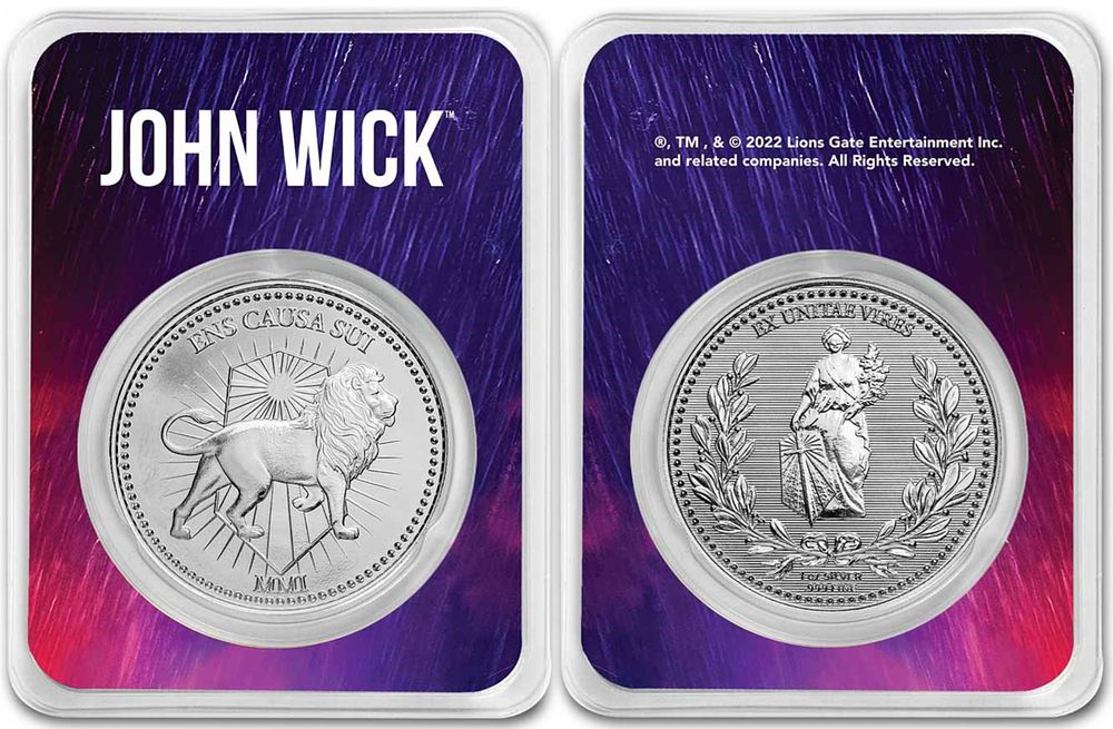 999 pure silver medal, John Wick Continental ounce new.... Country: USA 
Metal: Silver 
Purity: 