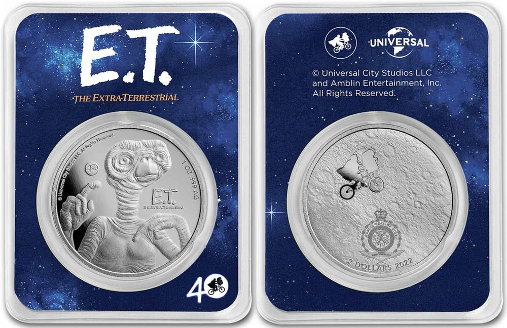 Pure Silver Coin 999 ET Friend from Another Planet 
Ounce New.... 2022 (Collector's Item) 