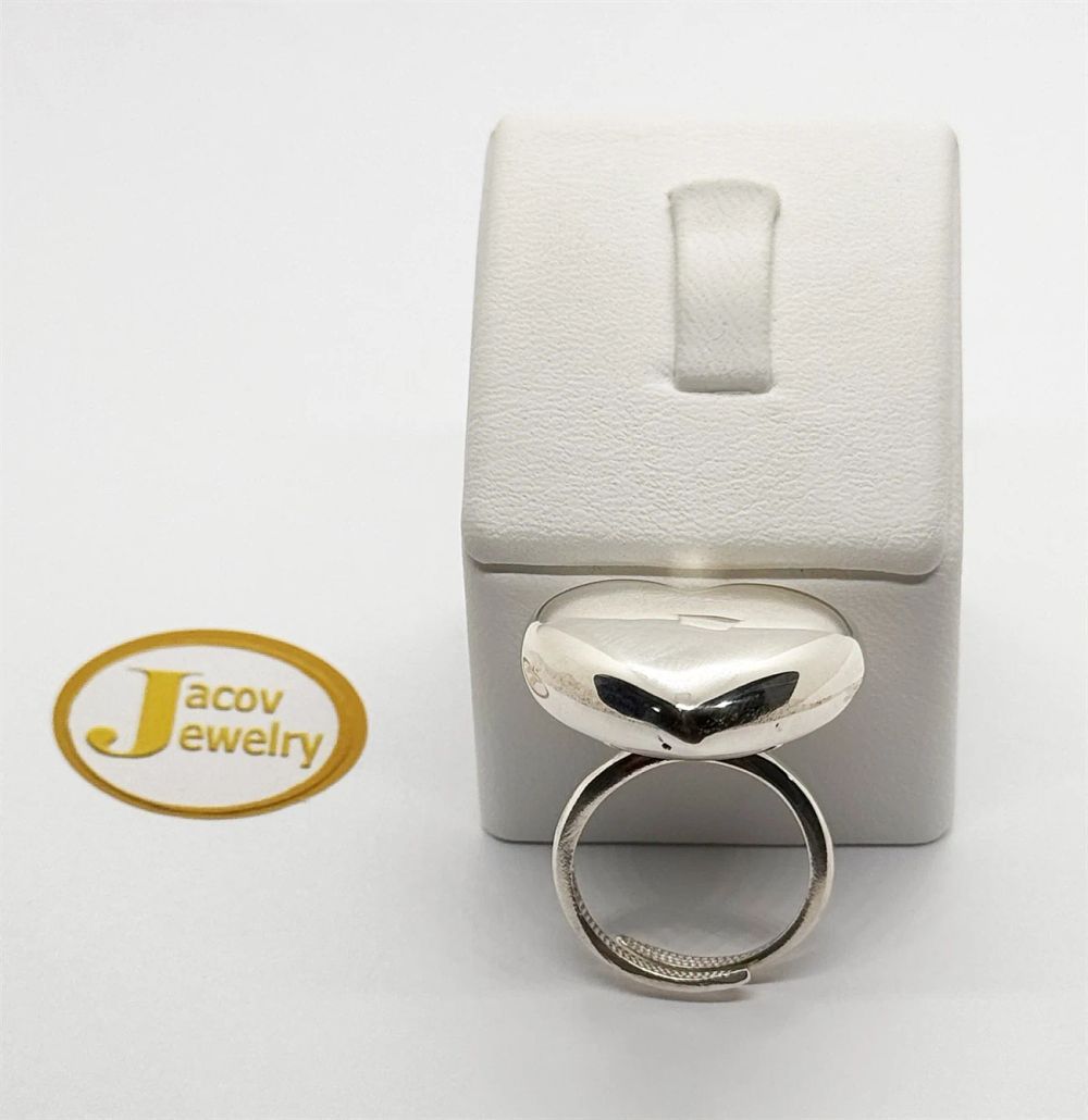 Open ring, large heart model, 925 silver, extra large, new.... The silver metal of the ring is 