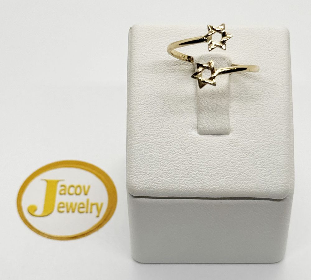 Flexible open ring Star of David model yellow gold 14K new.... Gold metal 
Purity: 14K 
Color: 