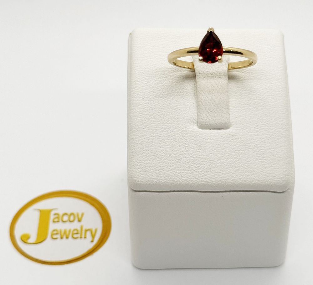 New 14K yellow gold Garnet gemstone model ring, 
A special design of Jacob jewelry.... Model: 