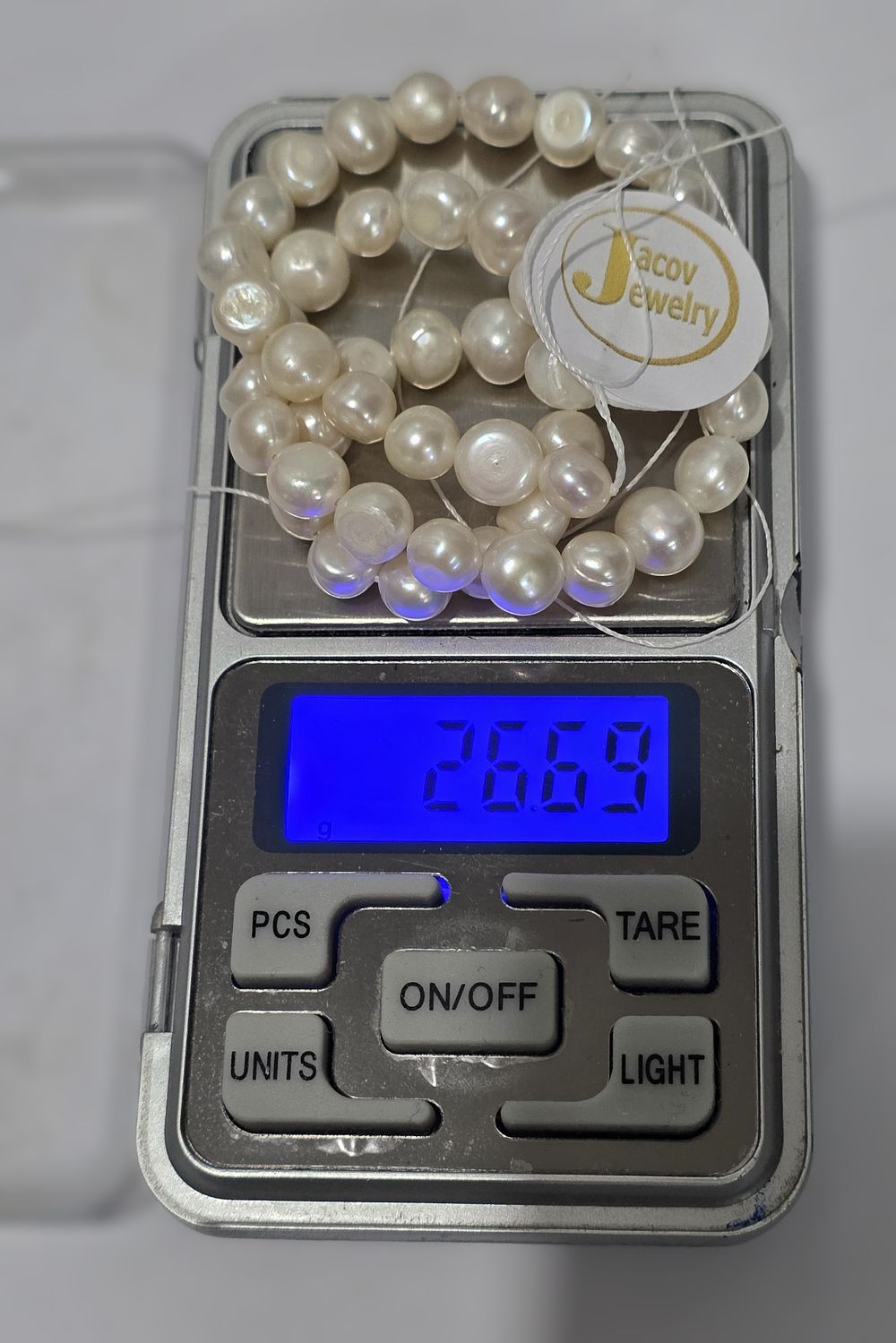 New White Natural Pearls Cuff.... Freshwater Cultured 
(Ready to Work with 2 Holes) Cultured Pearls