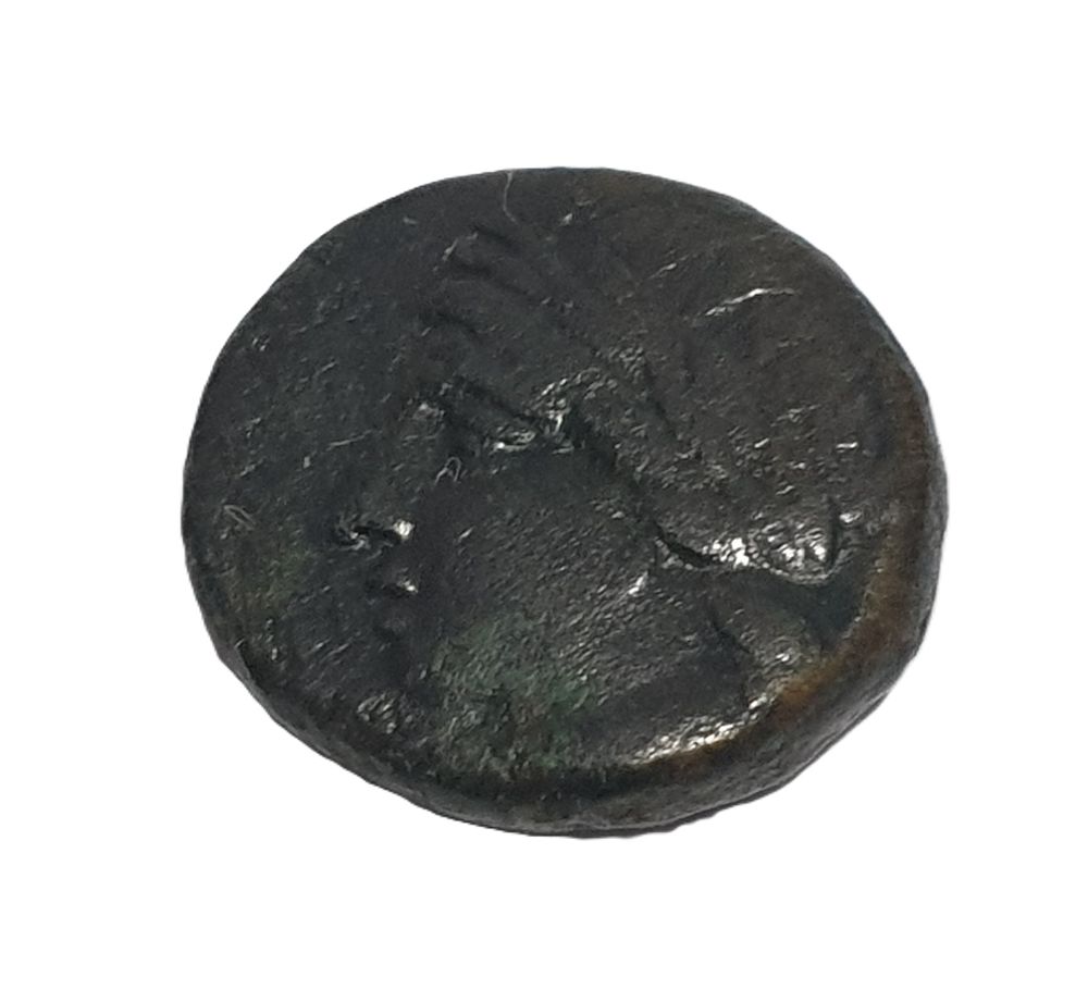 Ancient Greek bronze coin Thessalian league unit 
196 146 BC (antique collection). Year of 