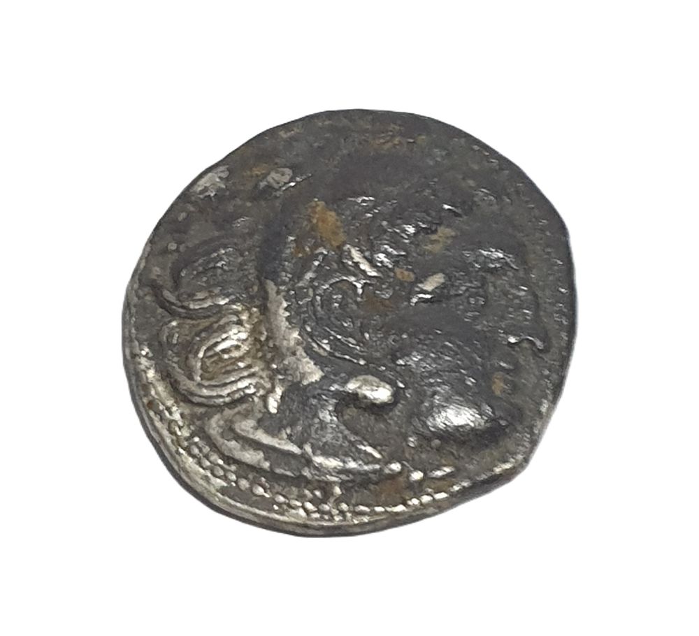 Macedonian silver coin through Alexander III 
336 300 BC (antique collection). Year of issue: 