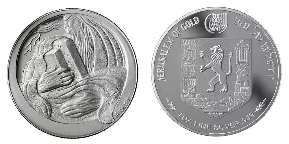 Moses and the Tablets of the Covenant Bible Stories New 999 Pure Silver Medal.... Amazing 