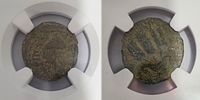 Ancient Judean Bronze Coin AE Prota Agrippa I 
(37-44 AD) (Graded NGC Antique Collectibles). Coin Image - 1
