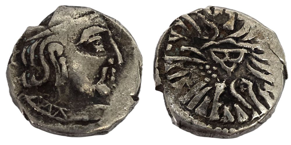 Western Drachma Silver Strap Coin from India 
(35 BC-415 AD) (Antique Collectible in VF-XF 