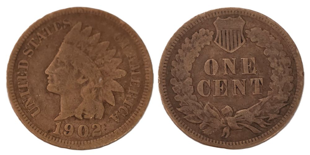 Brown Indian Head Cent Coin 
(Coin Collectors Over 123 Years). Country: USA 
Year: 1902 
Metal: 