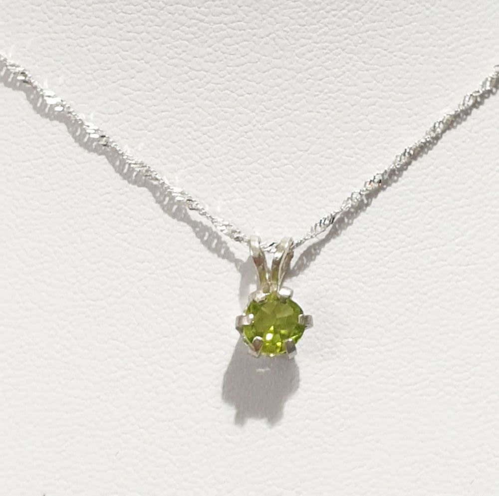 14K white gold necklace and pendant set with natural farewell stone.... . 14K White Gold Frida 