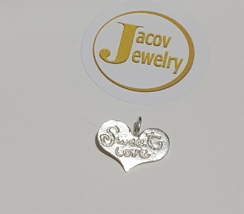 Heart pendant with the inscription Sweet Love, 
new 925 silver.... *Heart with the inscription 