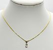 New chain and pendant marquise model inlaid with a natural diamond In 14K yellow gold, a Image - 1