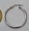 A pair of new 14K white gold hoop earrings, 
diameter 25 mm.... Pair of 14K White Gold Hoop Image - 3