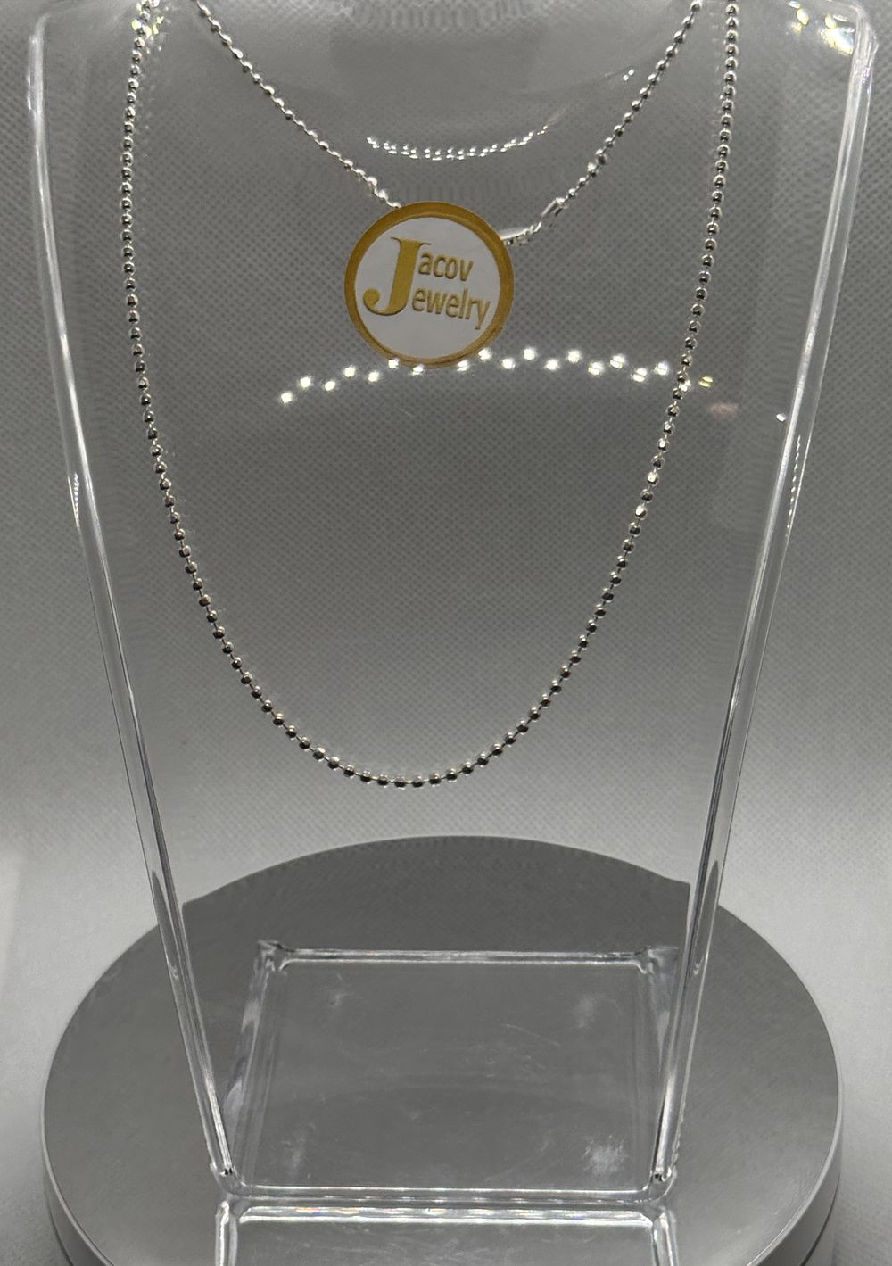925 silver chain 42 cm long, sparkling diamond cut balls, 
2 mm diameter ball links, new.... *A 