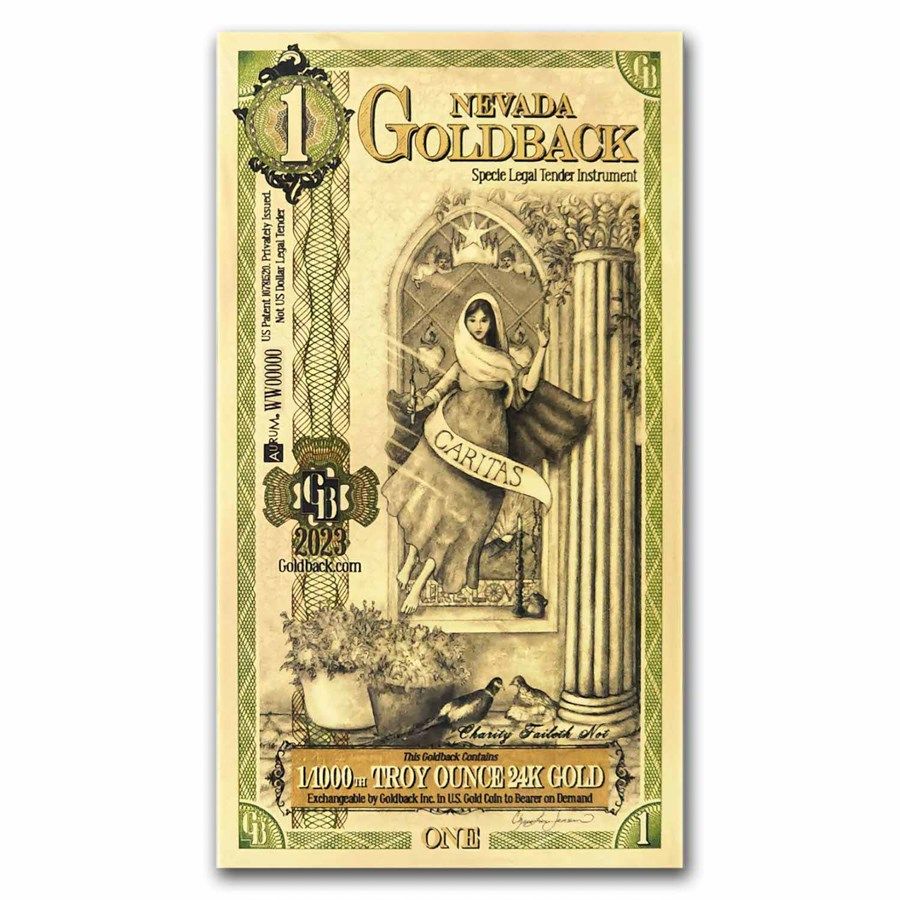 New 1 Goldback Nevada USA Gold Note.... The note contains 999 pure gold, (24K) 
Country: USA 