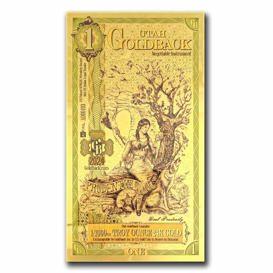 New 1 Goldback Utah USA Gold Note.... The note contains 999 pure gold, (24K) 
Country: Utah USA 
