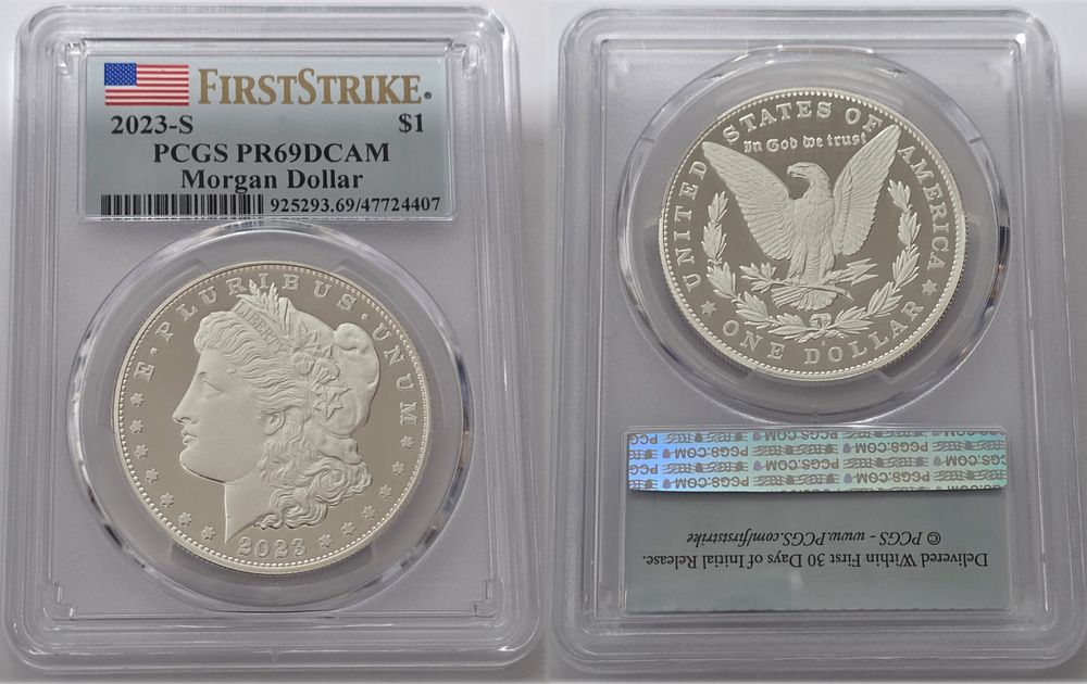 2023 Morgan Dollar 999 Pure Silver Coin 
PCGS Graded 69 (FirstStrike) 
(LIMITED EDITION) 