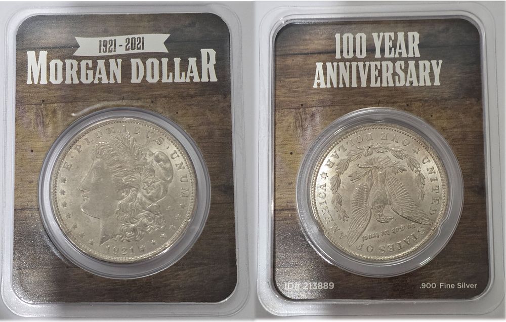 1921 Morgan Dollar (.900 fine silver) in BU (Brilliant Uncirculated) condition. The coin comes 