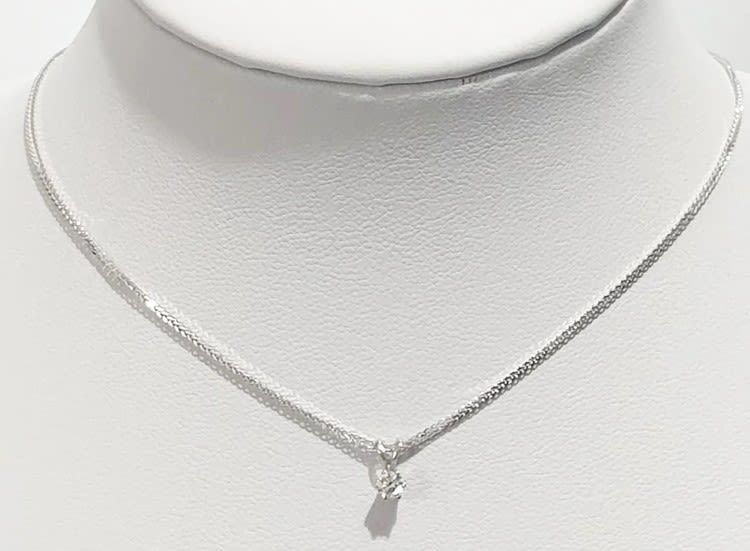 Necklace and pendant 6 teeth 14K white gold 
With a new 0.15ct natural diamond. 14K white gold 