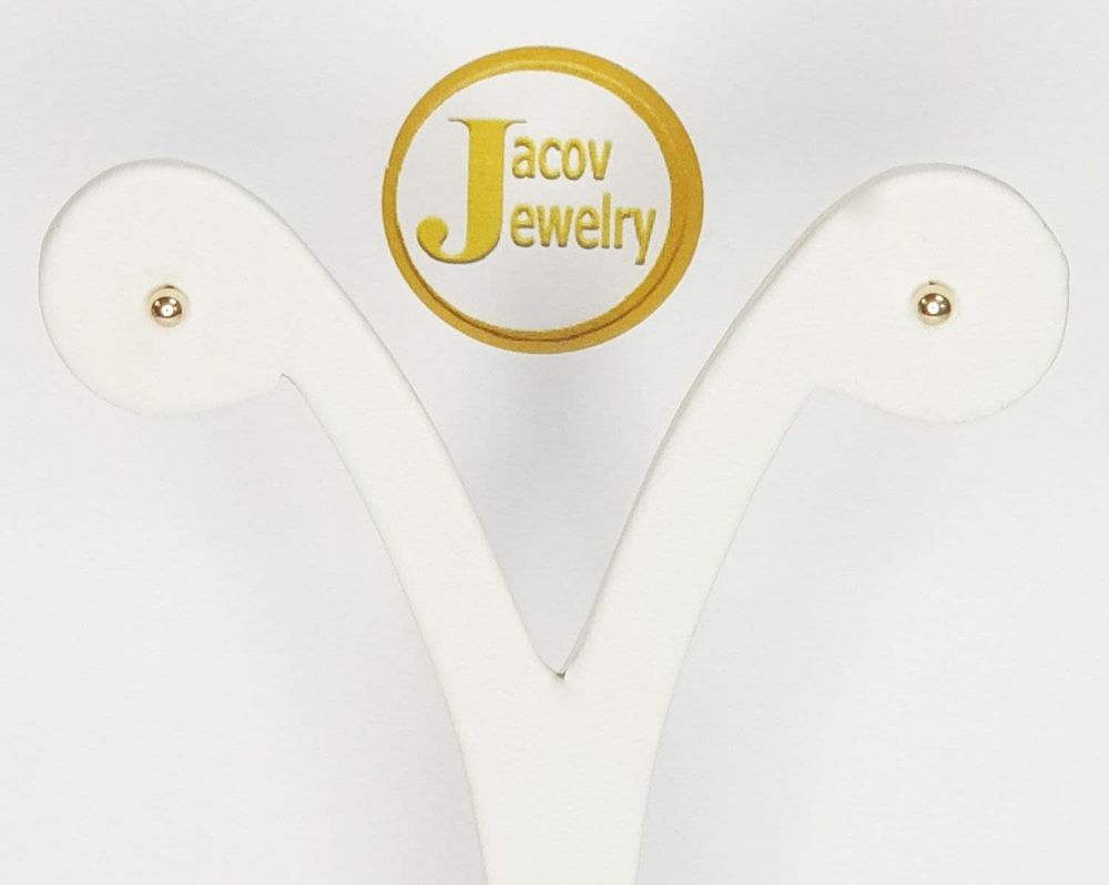 A pair of new 14K yellow gold ball earrings.... *Pair of special ball earrings with butterfly 
