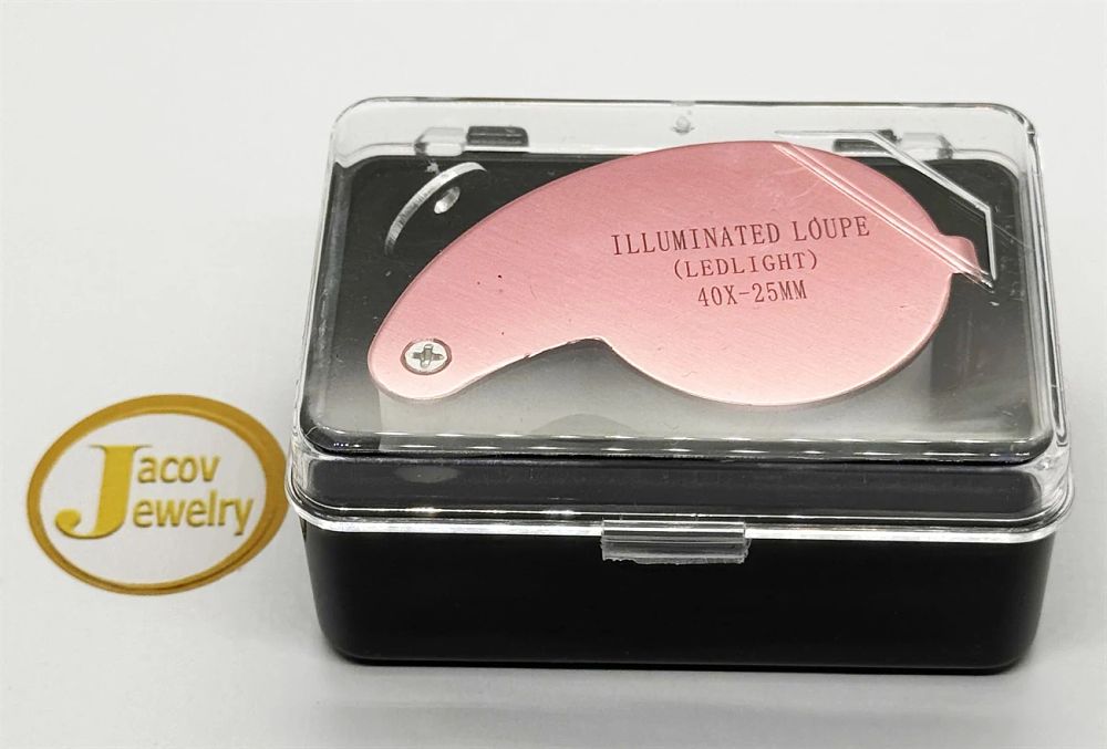 Pink 40x loupe with light – brand new in box... 40x Pink Magnifying Loupe 
*40x – 25mm; 